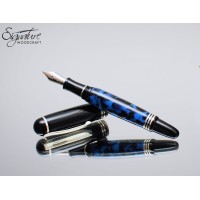 #196 - Kingsley Fountain Pen in Conway Stewart Demo Blue and Black Acrylics